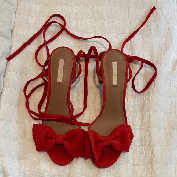 H&M Shoes - Elegant Red Bow Women's Sandals